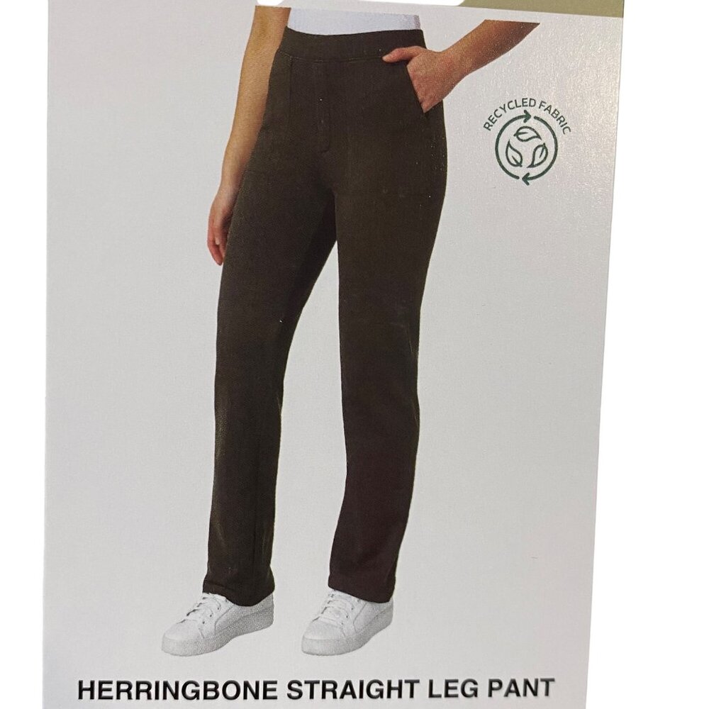 Mondetta Brown Herringbone Straight Leg‎ Pant Md NWT